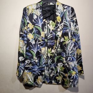 Zara Floral Blazer Womans Size Small NWT
